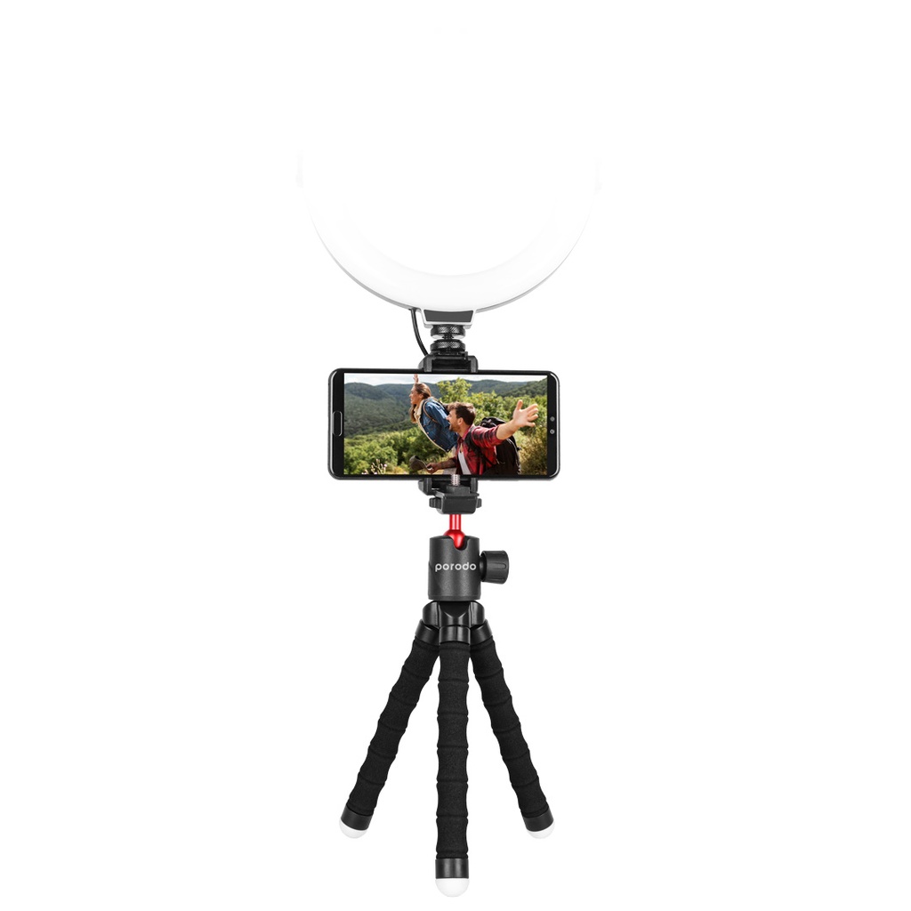 Porodo Flexible Versatile Tripod PD-TRPH-BK – 360° Panoramic Head, 1/4" Mount Screw, High-Density Foam Legs, Up to 2kg Load Capacity, Price In Oman