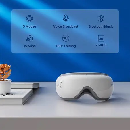 Renpho Heated Eye Massager with Bluetooth Music & Compression – Ideal for Eye Strain, Migraines & Relaxation - Price In Oman