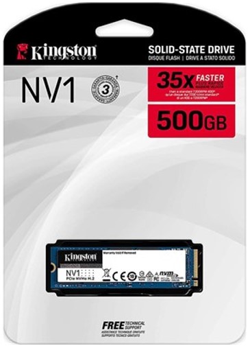 Kingston NV1 500GB NVMe M.2 SSD – PCIe Gen 3.0 x4 | SNVS/500G | Up to 2100MB/s - Price In Oman