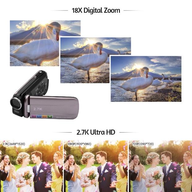 2.7K Ultra HD Camcorder – 42MP Digital Video Camera with 3.0" LCD, 18X Digital Zoom, Night Vision, and Microphone, Price In Oman
