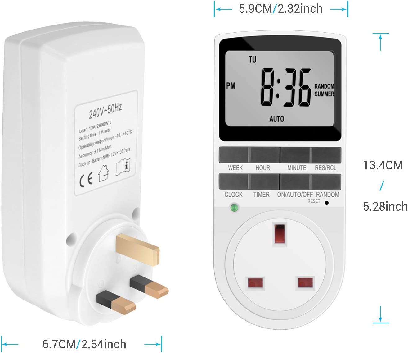 Besvic TM02 Digital Timer Socket – Programmable 24-Hour Plug-in Timer with LCD Display and Anti-Theft Mode | Price in Oman