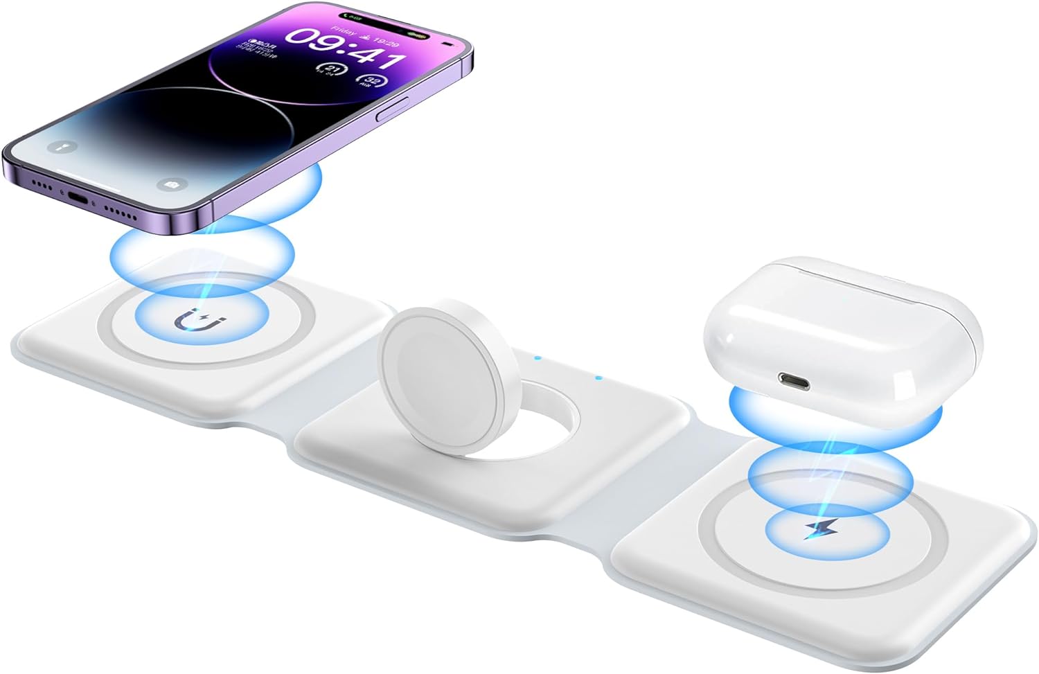 3-in-1 Magnetic Foldable Wireless Charger WHT1 – Fast Charging Station for iPhone, Apple Watch & AirPods, Price In Oman