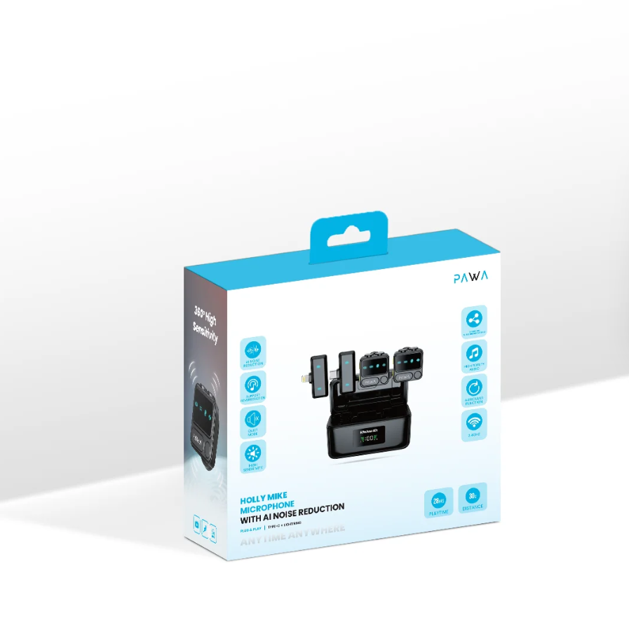 Pawa Holly Mike Microphone LDCCCL6 with AI Noise Reduction – Dual Connector Type-C & Lightning (Price In Oman)