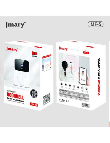 Jmary MF-5 Rechargeable HD Smart Video Doorbell with Night Vision, Two-Way Audio, Motion Detection, and App Control, Price In Oman