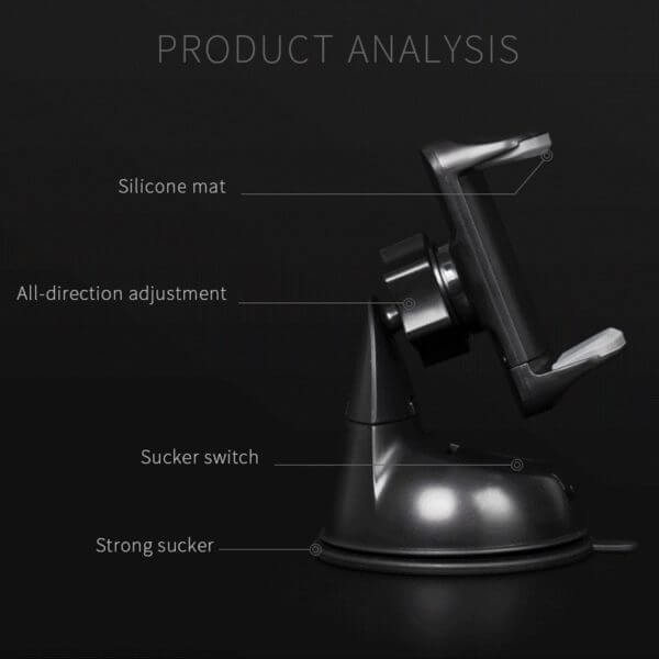 Universal Car Mobile Holder with Silicone Suction Cup – 360° Rotatable Dashboard & Windshield Phone Mount – Price In Oman