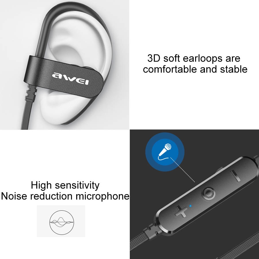 Awei WT50 Ear-Hook Wireless Sport Headphones – Bluetooth 4.2, IPX4 Waterproof, Dual Battery Design – Price In Oman