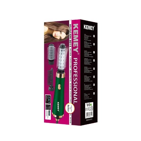 Kemei KM‑8015 3‑in‑1 Professional Hair Dryer Brush – Ionic Dryer, Straightener & Curler - Price In Oman Muscat
