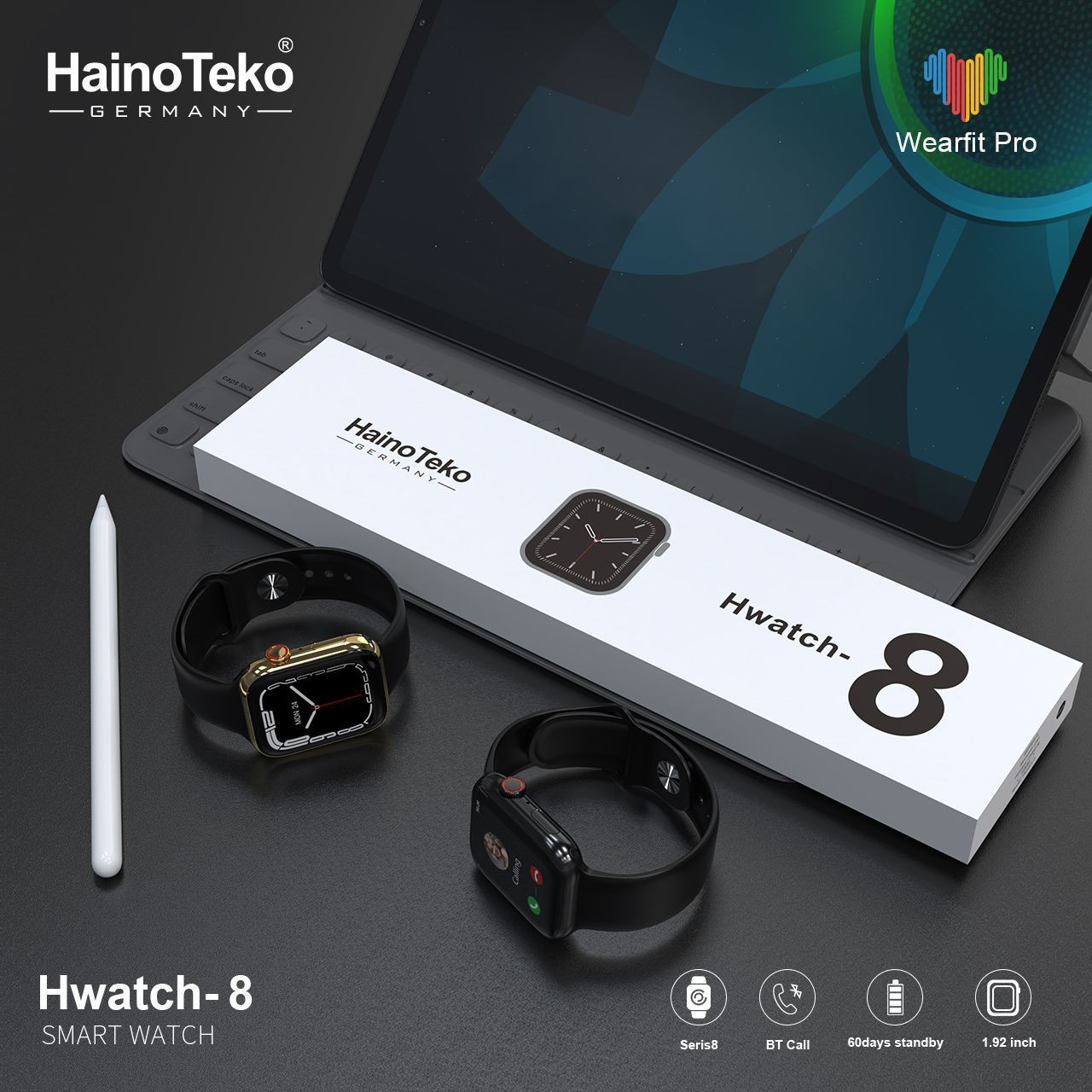 Haino Teko Smart Band Watch-8 – AMOLED Display, Bluetooth Calling, IP68 Waterproof, Fitness Tracking - Price In Oman