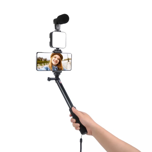 AY-49Z Vlogging Kit with LED Light, Microphone, Tripod & Remote – Ideal for YouTube, TikTok & Content Creation, Price in Oman