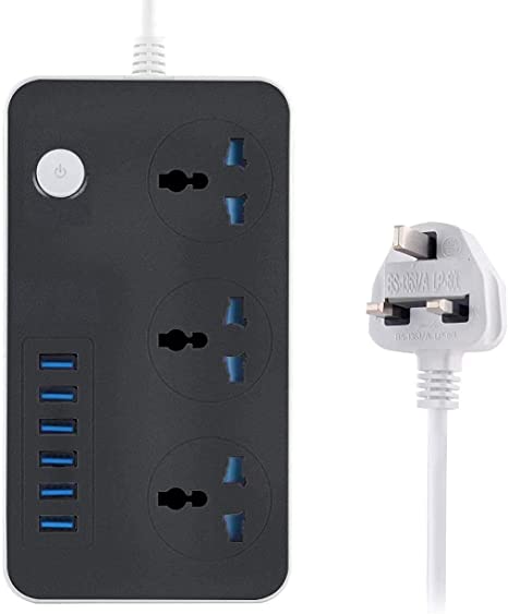 Smart USB Socket CX-T05-W – 3 Power Outlets & 6 USB Ports | Surge Protection | 2m Cord | Price In Oman