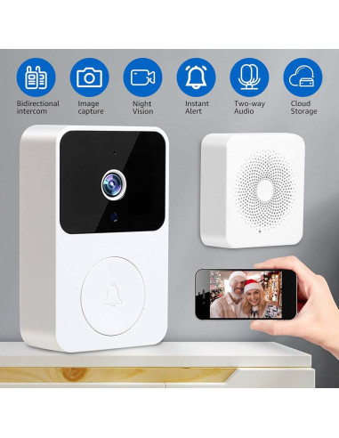 Jmary MF-5 Rechargeable HD Smart Video Doorbell with Night Vision, Two-Way Audio, Motion Detection, and App Control, Price In Oman