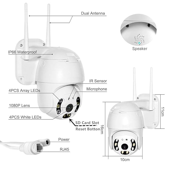 WiFi 360° Smart Outdoor Camera – IP66 Waterproof | Night Vision & Motion Detection, Price In Oman Muscat