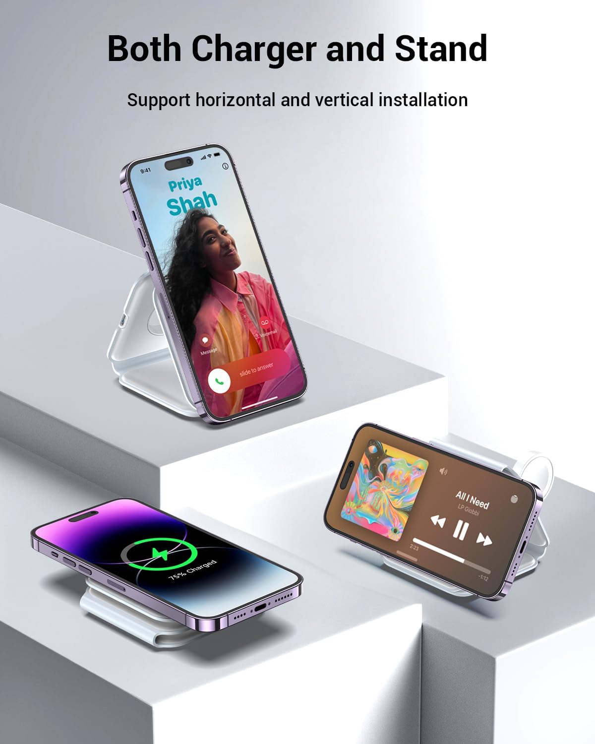 3-in-1 Magnetic Foldable Wireless Charger WHT1 – Fast Charging Station for iPhone, Apple Watch & AirPods, Price In Oman