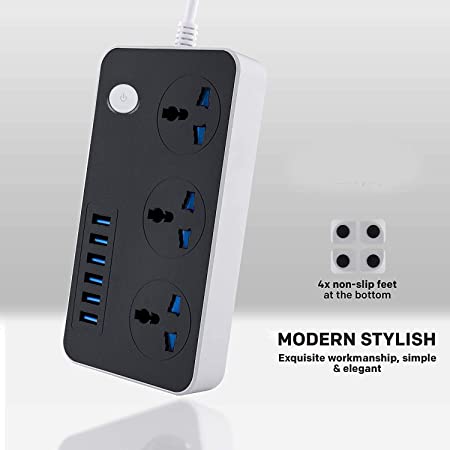 Smart USB Socket CX-T05-W – 3 Power Outlets & 6 USB Ports | Surge Protection | 2m Cord | Price In Oman