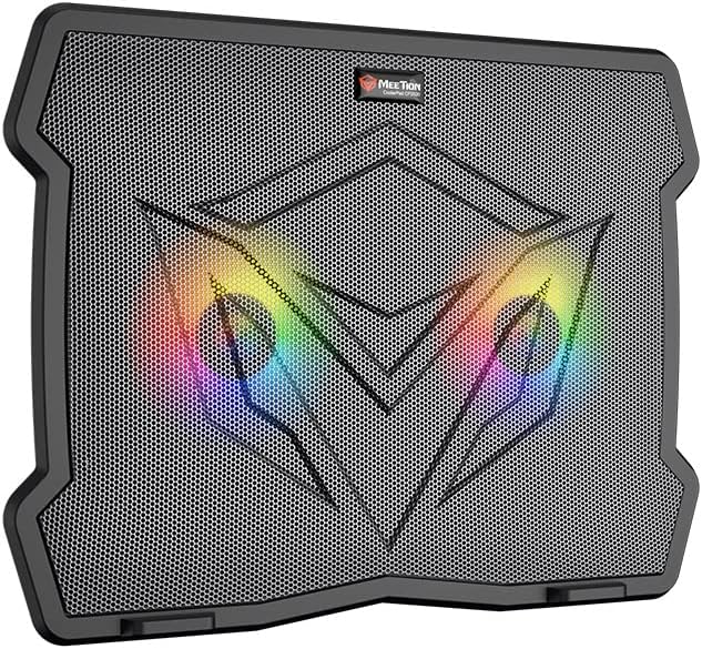 Meetion CP2020 RGB Gaming Laptop Cooling Pad — Dual-Fan USB Hub, Adjustable Tilt for 9–14" Laptops - Price In Oman