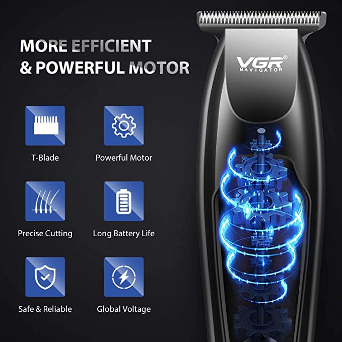 VGR V-070 Professional Hair & Beard Trimmer – Cordless, 600mAh Battery, LED Display, Turbo Mode, Stainless Steel Blades, Price In Oman