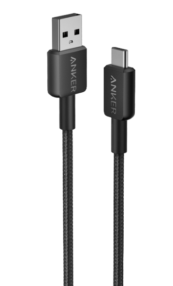 Anker 322 PowerLine+ USB‑A to USB‑C Braided Cable 3 ft (Series 3, A81H5H11) – Fast 15 W Charging & 12,000‑Bend Durability - Price In Oman