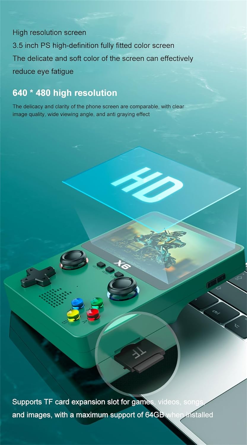 X6 Handheld Game Console – 3.5″ HD Screen, Dual Joystick, 5,000+ Built‑in Games, TV‑Out – Price In Oman