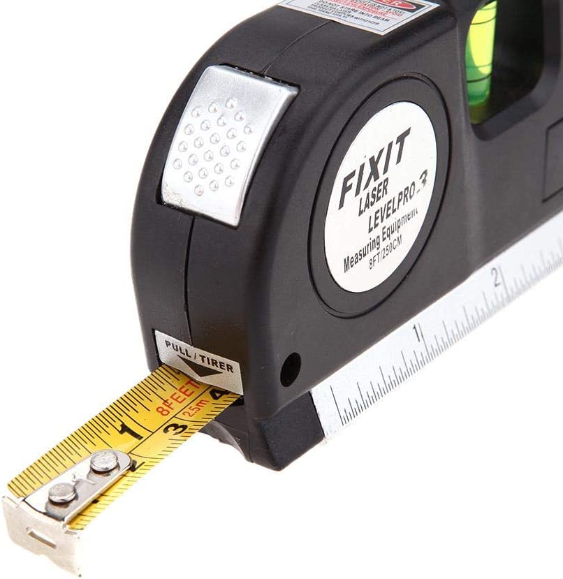 Laser Level Pro3 EW00968 – 5-in-1 Multipurpose Construction Tool with 8ft/2.5m Measuring Tape, Horizontal & Vertical Laser Beams - Price In Oman