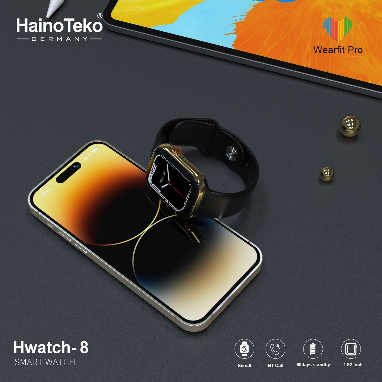 Haino Teko Smart Band Watch-8 – AMOLED Display, Bluetooth Calling, IP68 Waterproof, Fitness Tracking - Price In Oman