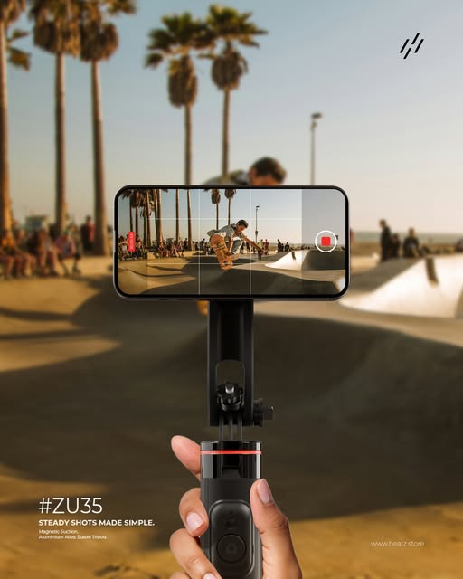 Heatz ZU35 3‑in‑1 Remote Selfie Stick & Tripod – 360° Rotating, 1.3 m Extendable Aluminum Alloy Mount - Price In Oman