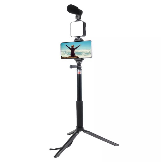 AY-49Z Vlogging Kit with LED Light, Microphone, Tripod & Remote – Ideal for YouTube, TikTok & Content Creation, Price in Oman