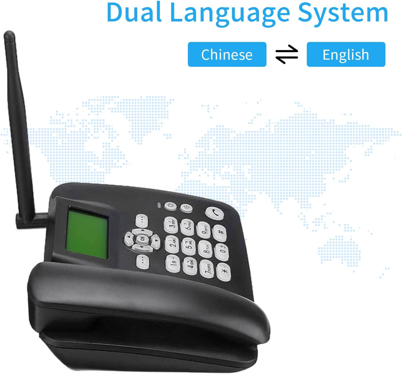 Dual SIM Fixed Wireless Desktop Phone GSM 850–1900 MHz – Wireless Landline Phone for Home & Office (Price In Oman)
