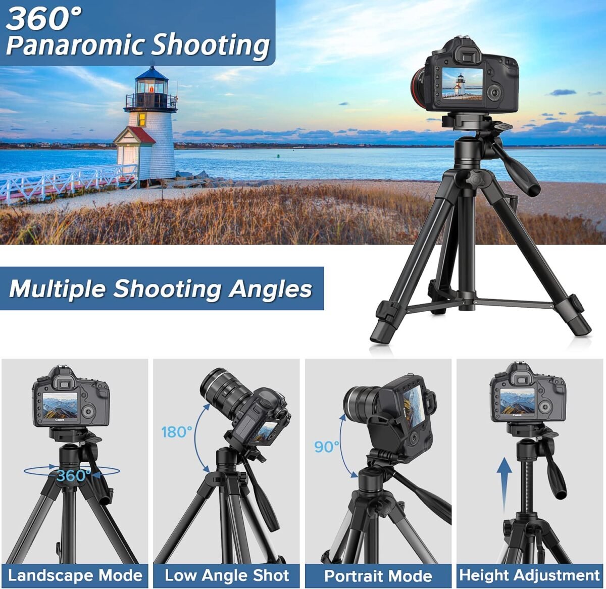 100BTF BJ368 Aluminum Tripod in Oman – Lightweight, Stable & Portable Stand - Image 6