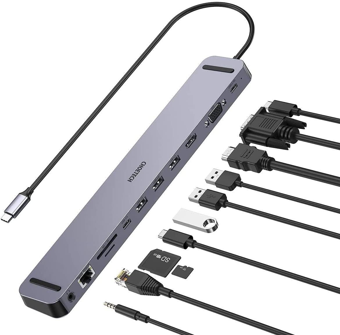 11-in-1-usb-c-multiport-docking-station-hub-m2-4k-hdmi-ether.jpg 11-in-1 USB-C Multiport Docking Station HUB-M2 | 4K HDMI, Ethernet, SD, 100W USB-C PD - Image 1