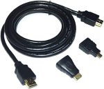 3-in-1 HDTV Cable 3D1 4V – HDMI to Mini HDMI Connector – 4K Ultra HD, 1.5m –