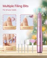 AEVO Electric Nail Drill Machine – 20,000 RPM USB-Powered Professional Nail File Kit with 11 Bits & 36 Sanding Bands - Price in Oman - Image 6