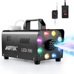 AGPTEK 500W Fog Machine with 13 Colorful LED Lights and Wireless Remote Control – Portable Smoke Machine for Parties, Weddings, DJ Events,