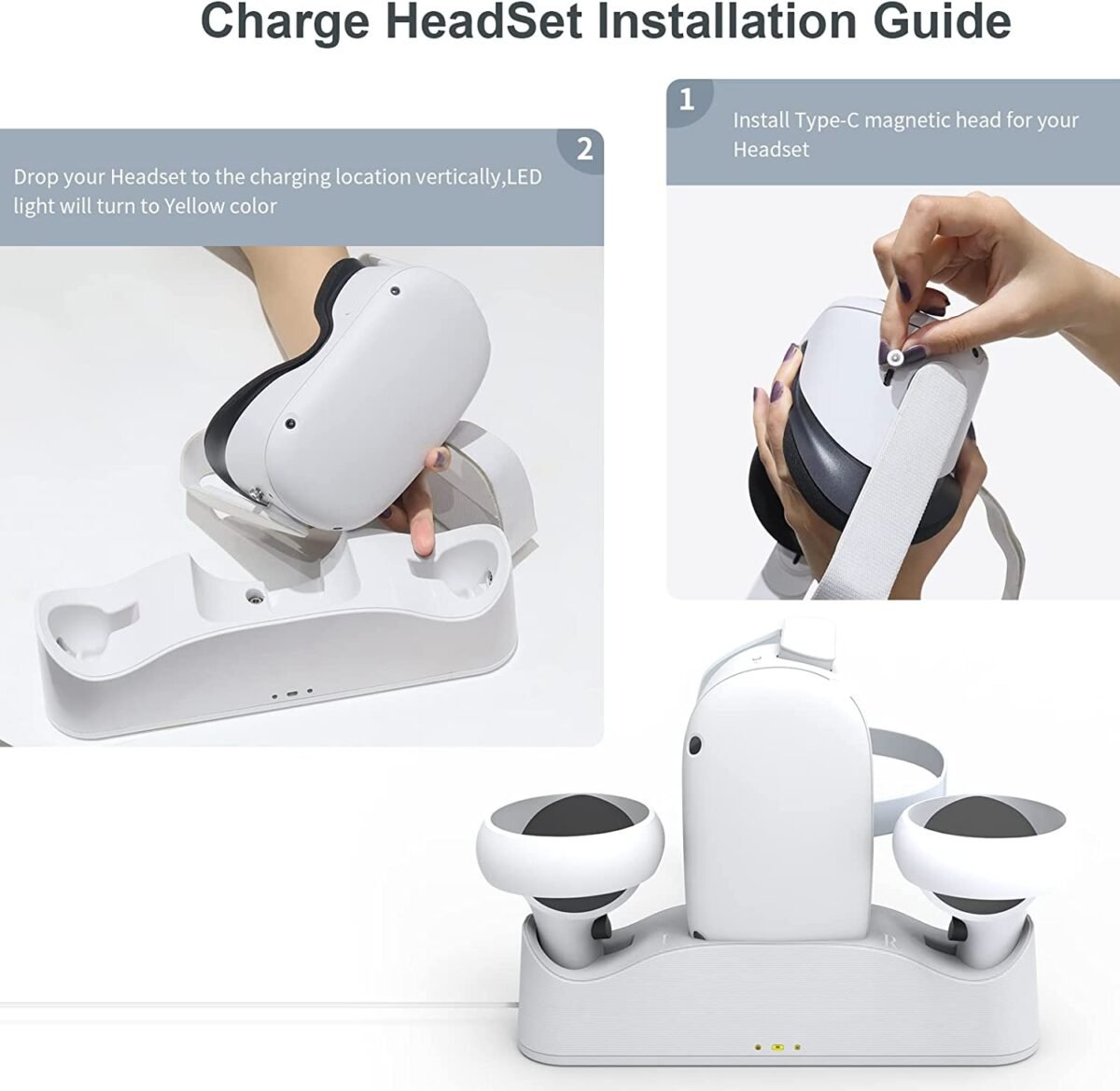 All-in-One Charging Dock for Oculus Quest – Fast Charging Station for Meta Quest 2 & 3 Headsets and Controllers - Price in Oman - Image 2