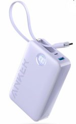 Anker 20000mAh 22.5W Power Bank with Built-In USB-C Cable (Model: A1647H21) – Fast Charging, Portable Charger,