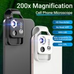 Apexel APL-MS002CBK 200x Smartphone Microscope Lens with 6 LED Lights – Portable Mobile Microscope for iPhone & Android - Price in Oman - Image 3