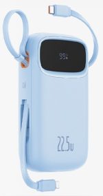 Baseus Qpow2 10000mAh 22.5W Dual-Cable Fast Charging Power Bank with Digital Display,