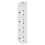 Belkin 4‑Socket UK Surge Protector Extension – 1 m Cable, 238 J Protection, Recessed Switch - Image 2