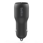 Belkin BoostCharge Dual Car Charger 37 W – USB‑C PPS 25 W + USB‑A 12 W, Fast Charging for iPhone & Samsung
