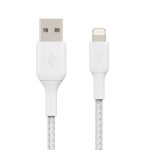 Belkin BoostCharge White 1 m Lightning ➝ USB‑A Cable – MFi Certified, Braided & Durable - Image 2