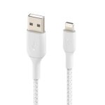 Belkin BoostCharge White 1 m Lightning ➝ USB‑A Cable – MFi Certified, Braided & Durable - Image 5