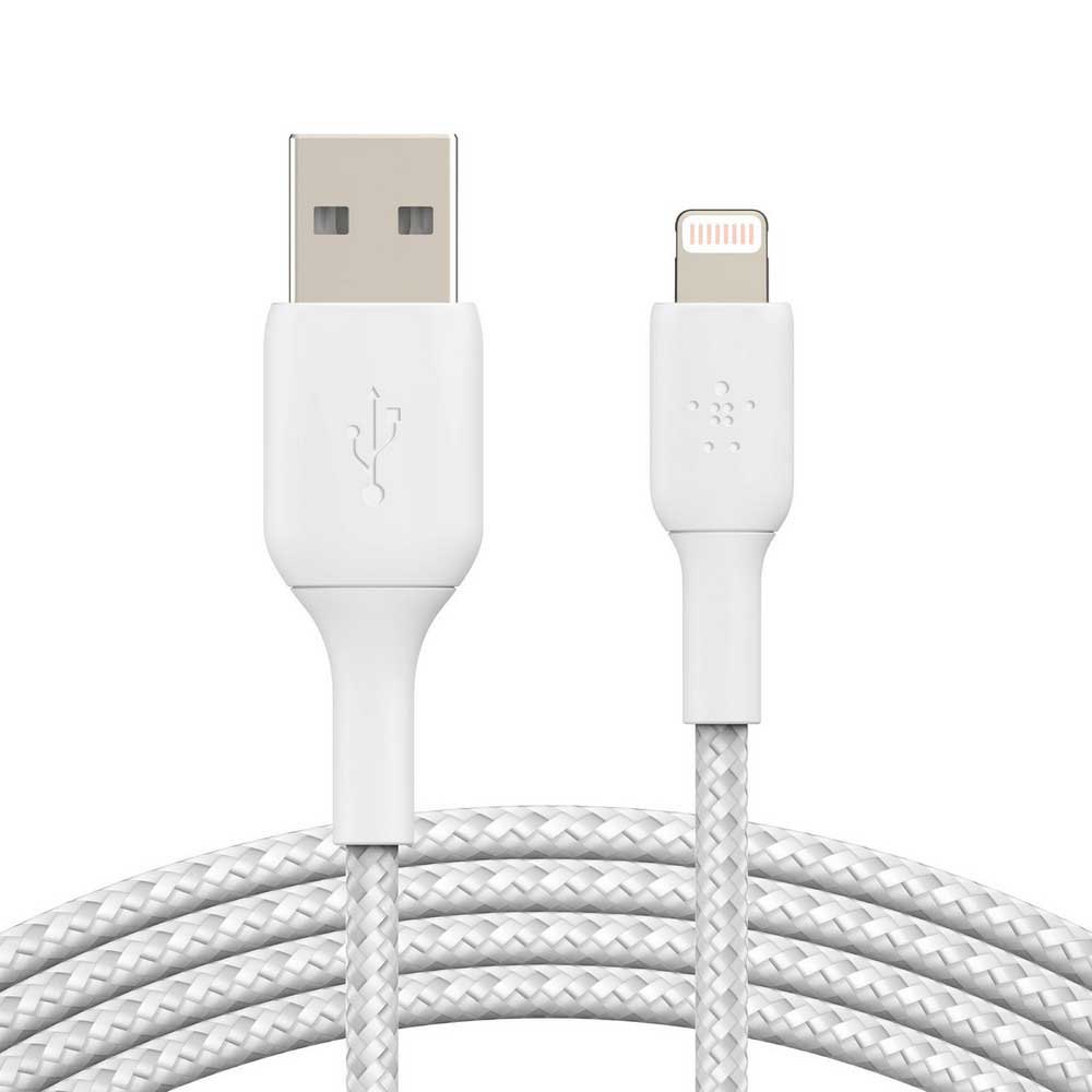belkin-boostcharge-white-1-m-lightning-usba-cable-mfi-certif.jpg Belkin BoostCharge White 1 m Lightning ➝ USB‑A Cable – MFi Certified, Braided & Durable - Image 1