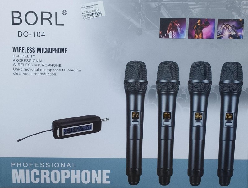 borl-bo-104fc-professional-wireless-microphone-set-uhf-syste.jpg Borl BO-104FC Professional Wireless Microphone Set – UHF System with Handheld, Headset, and Lavalier Mics – Ideal for Events, Teaching, - Image 1