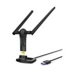 BrosTrend AC3 AC1200 Dual Band USB WiFi Adapter with 2x5dBi Antennas – High-Speed 867Mbps/300Mbps, USB 3.0,