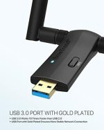 BrosTrend AC3 AC1200 Dual Band USB WiFi Adapter with 2x5dBi Antennas – High-Speed 867Mbps/300Mbps, USB 3.0, - Image 2