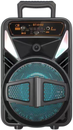 BT‑8101 8″ Portable Bluetooth Speaker with Mic & Remote – 15 W Karaoke Speaker, LED RGB Lights