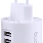 Budi 332U Wall Charger with 2 USB Ports & Lightning Cable – Efficient Charging Solution for iPhone,