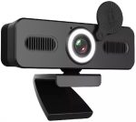 C360 2K 3-in-1 USB Webcam with Microphone, Speaker, and LED Light – Autofocus, Wide-Angle, Plug & Play,