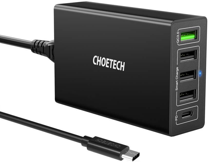 choetech-q3-4u2q-101uk-5-port-60w-usb-pd-charger-with-quick-.jpg Choetech Q3-4U2Q-101UK 5-Port 60W USB PD Charger with Quick Charge 3.0 – Fast Multi-Device Charging Hub - Image 1