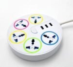Clarity Power EXE-7753 5 Socket 3 USB Smart Extension – Surge Protected Strip for Home & Office Use