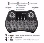 Compact Mini Keyboard Backlit RGB Wireless with Touchpad – Portable Gaming & Smart TV Keyboard, - Image 2